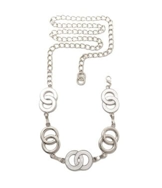 OVER THE LOOP CHAIN BELT - SILVER/WHITE
