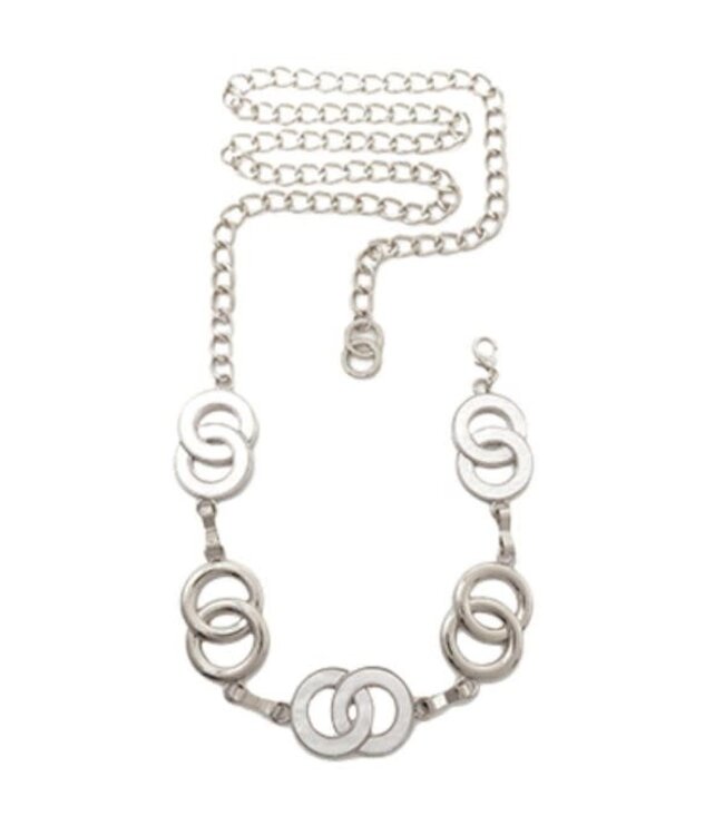 OVER THE LOOP CHAIN BELT - SILVER/WHITE