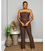 SMOOTH TALKIN' SCUBA HIGH WAIST PANTS - ESPRESSO