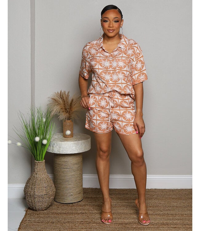 SUN COAST SHORTS SET TAUPE