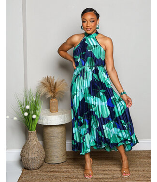 FLORAL FEELINGS PLEATED DRESS