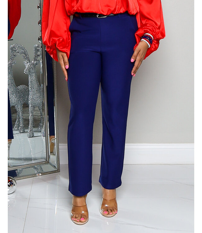 MAKE IT WORK BELTED PANTS NAVY