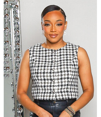 CLASS IN SESSION TWEED VEST TOP