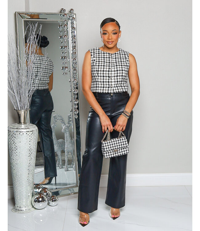 CLASS IN SESSION TWEED VEST TOP