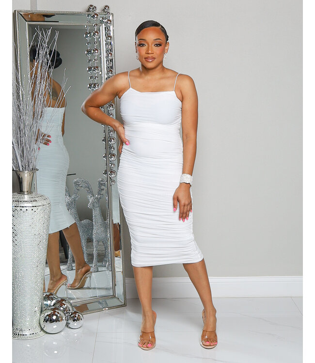HEAVENLY AURA RUCHED DRESS