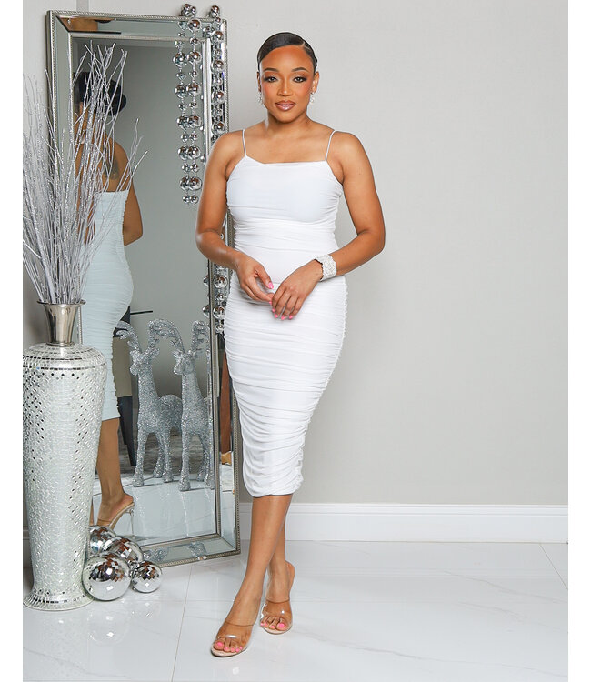 HEAVENLY AURA RUCHED DRESS