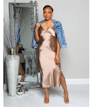 FEELIN' GOOD SATIN MIDI DRESS