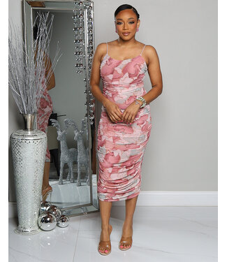 LOVE LETTERS RUCHED DRESS BLUSH