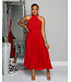 MOMENTS TO REMEMBER PLEATED DRESS - RED