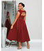 CRANBERRY TWIST MIDI DRESS