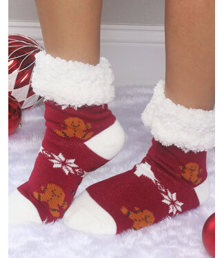 SUGAR & SPICE COZY SOCKS - BURGUNDY
