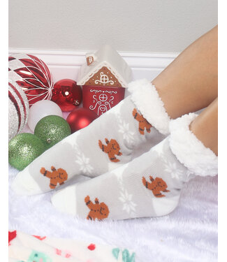 SUGAR & SPICE COZY SOCKS - LIGHT GREY