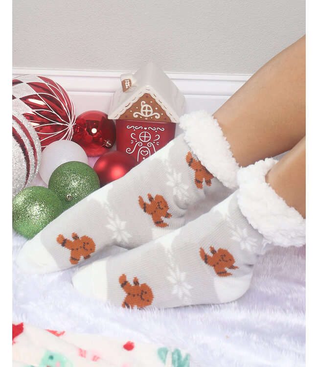 SUGAR & SPICE COZY SOCKS - LIGHT GREY