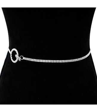 CIRCLE OF LIFE RHINESTONE BELT - SILVER
