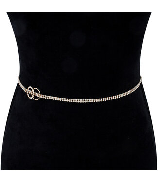 JUST ENOUGH RHINESTONE BELT - GOLD
