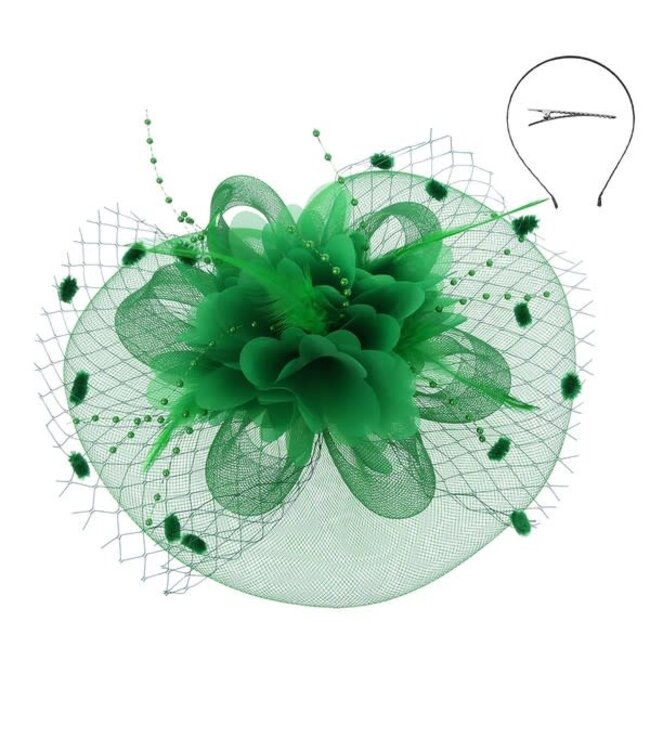 FLORAL GETAWAY FASCINATOR - GREEN