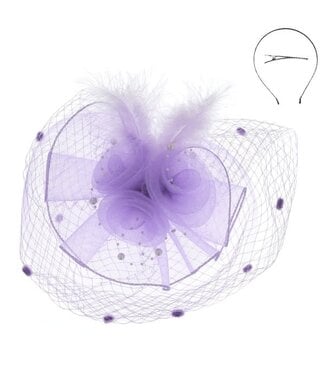 FEATHERY ROSES FASCINATOR - LAVENDER