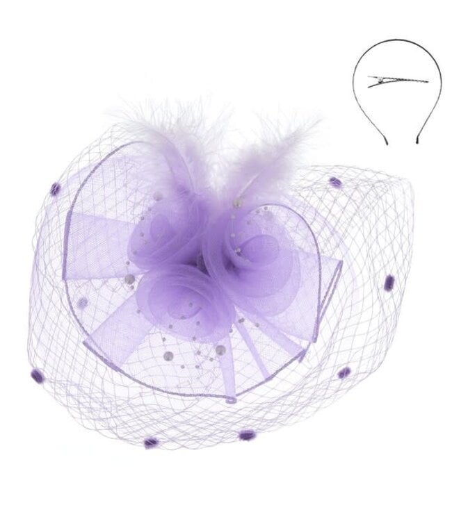 FEATHERY ROSES FASCINATOR - LAVENDER