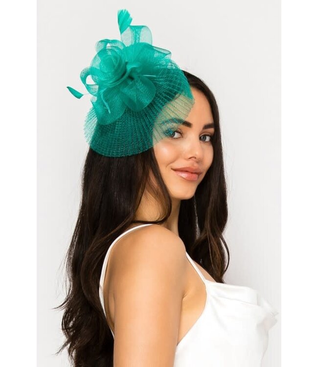 CROWNED IN CONFIDENCE FASCINATOR - TEAL