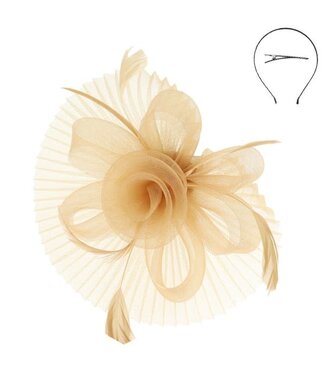 CROWNED IN CONFIDENCE FASCINATOR - CAMEL