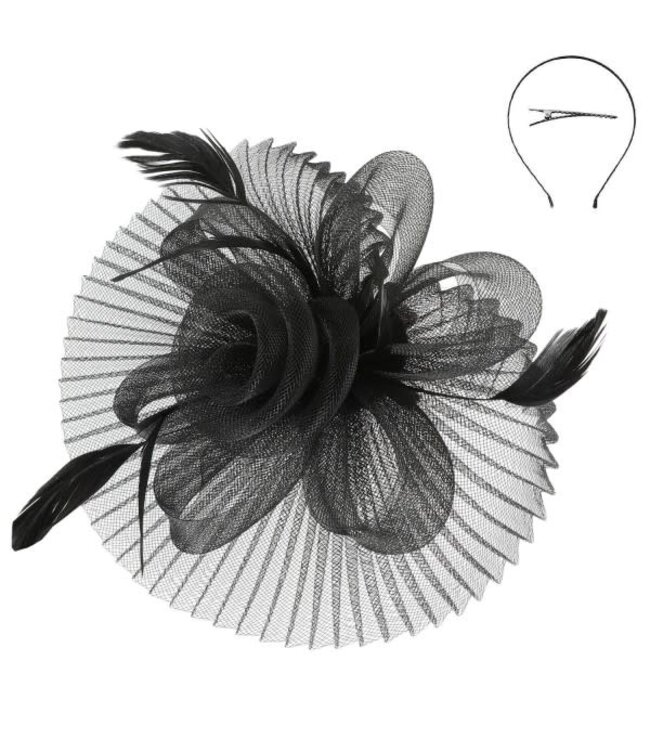 CROWNED IN CONFIDENCE FASCINATOR - BLACK