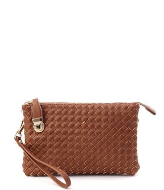 Big Time Woven Clutch - Coffee