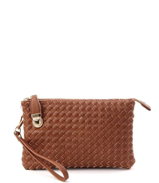 Big Time Woven Clutch - Coffee