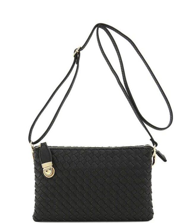 Big Time Woven Clutch - Black