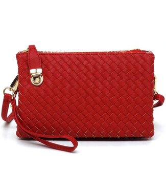 Big Time Woven Clutch - Red