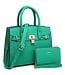 PLAYING IMPORTANT 2PC HANDBAG SET - GREEN