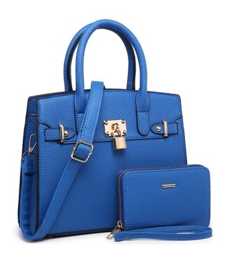 PLAYING IMPORTANT 2PC HANDBAG SET - ROYAL BLUE