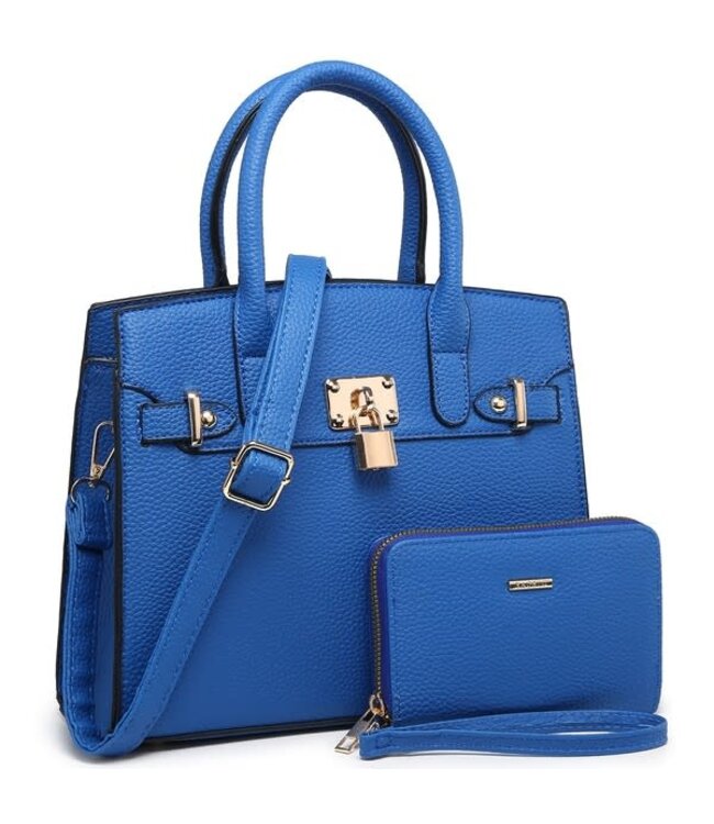 PLAYING IMPORTANT 2PC HANDBAG SET - ROYAL BLUE