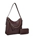 STAND BY ME 2PC HANDBAG & WALLET SET - BROWN