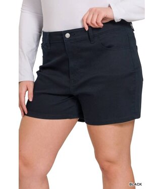 PLUS HOT SHOT HIGH RISE SHORTS - BLACK