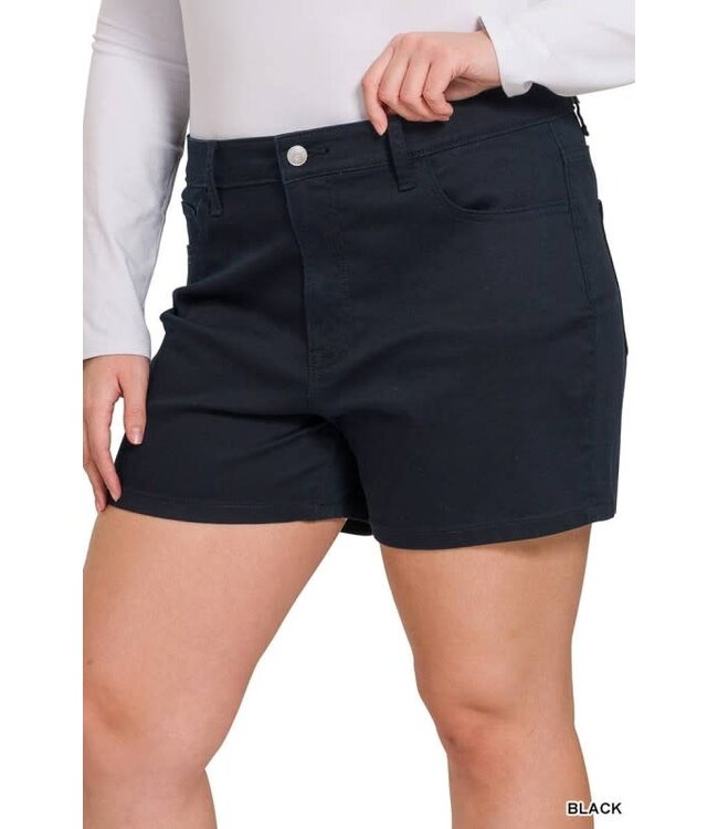 PLUS HOT SHOT HIGH RISE SHORTS - BLACK
