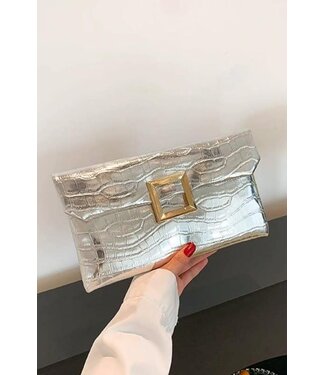 FOLD ME OVER CLUTCH - SILVER