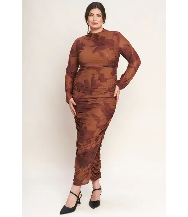 PLUS HIDDEN SHADOWS MESH DRESS