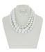 Triple Threat Layered Pearl Necklace Set - White