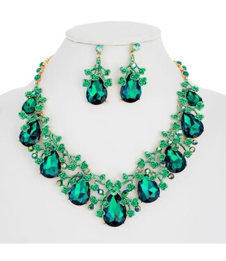 Feel The Rush Necklace Set - Emerald