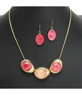 Melt With You Necklace Set - Red Pink