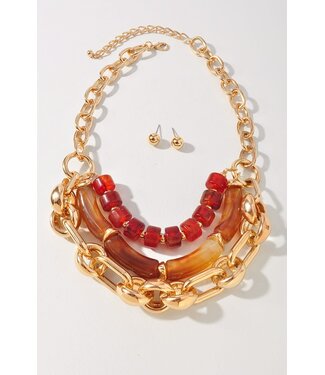 Deep Desire Necklace Set - Gold