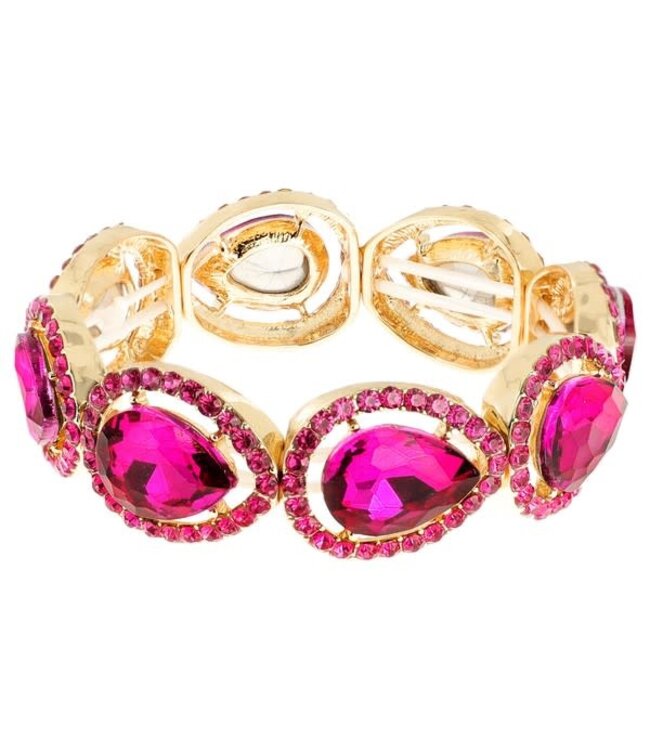 Be The Peace Jeweled Bracelet - Fuchsia