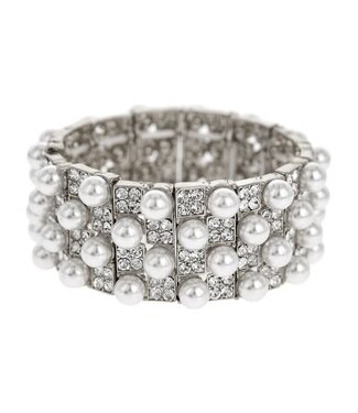 CHEERS TO THE NIGHT PEARL JEWEL BRACELET - SILVER