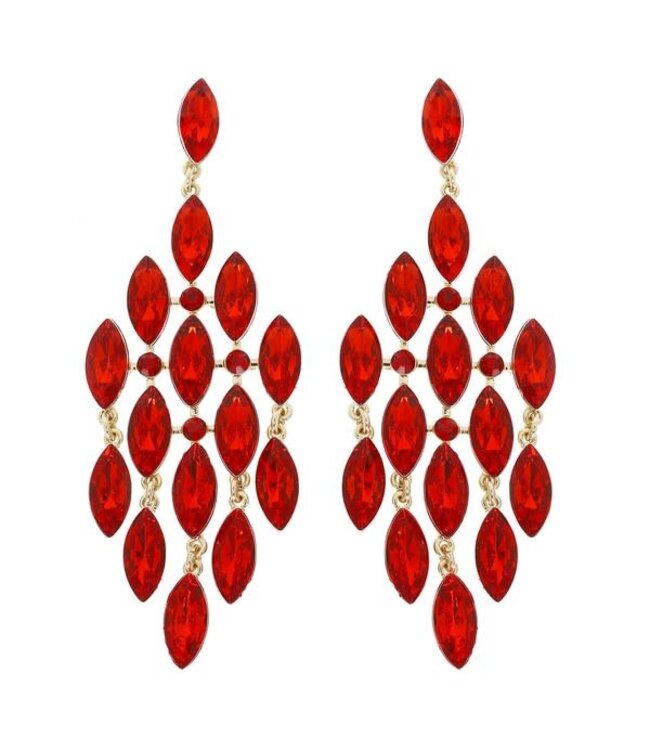FALLING GLAMOUR EARRINGS - RED
