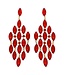 FALLING GLAMOUR EARRINGS - RED