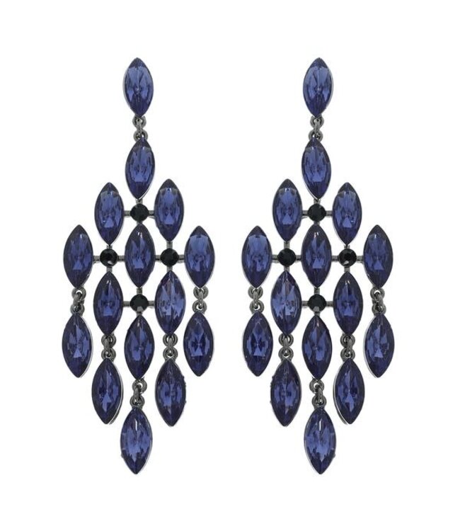FALLING GLAMOUR EARRINGS - NAVY