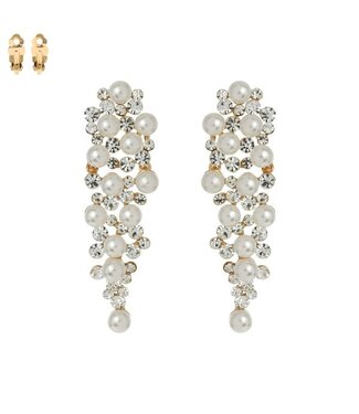 WHAT A WONDER PEARL CLIP ON EARRINGS - GOLD