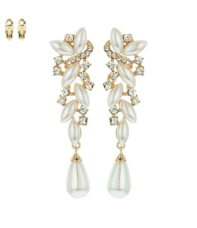 CAN'T GET ENOUGH PEARL CLIP ON EARRINGS - SILVER
