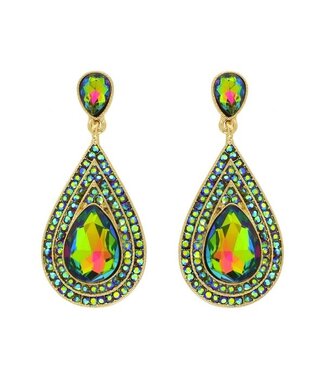 FESTIVE & FABULOUS EARRINGS - GREEN IRIDESCENT