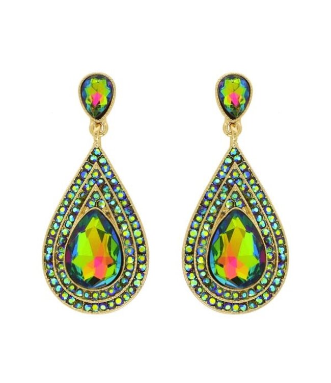 FESTIVE & FABULOUS EARRINGS - GREEN IRIDESCENT